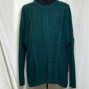 EUC Natural Reflections oversized cable knit sweater L  - XL oversized PTP 31”